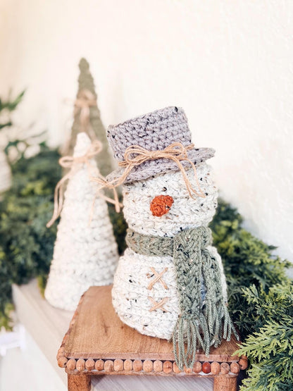 CROCHET PATTERN + VIDEO Crochet Pattern Snowman, Wheat Stitch™ Snowman Amigurumi, Holiday Decor Gift, Beginner-Friendly Winter Softie
