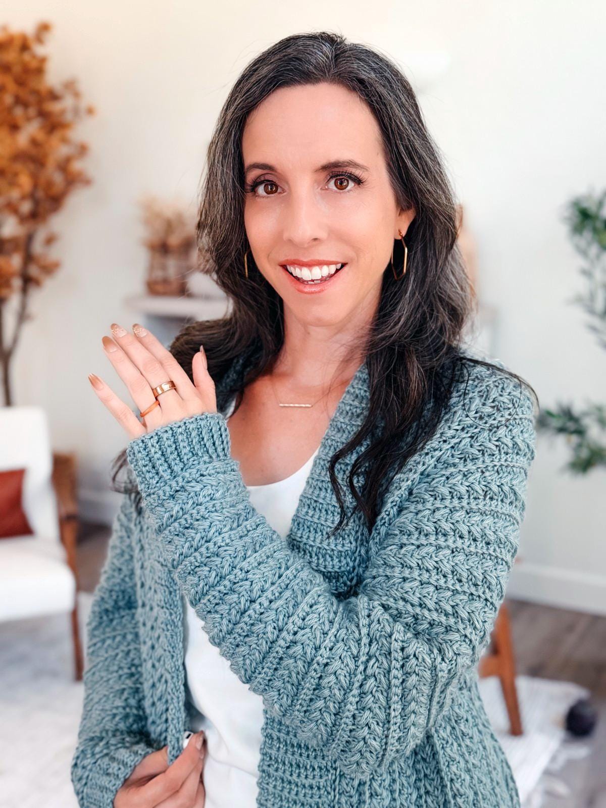 CROCHET PATTERN + VIDEO Wheat Stitch™ Cardigan Crochet Pattern, Diy Worsted-Weight (Xs-5X) Size Inclusive. Includes guided sleeve decreases.