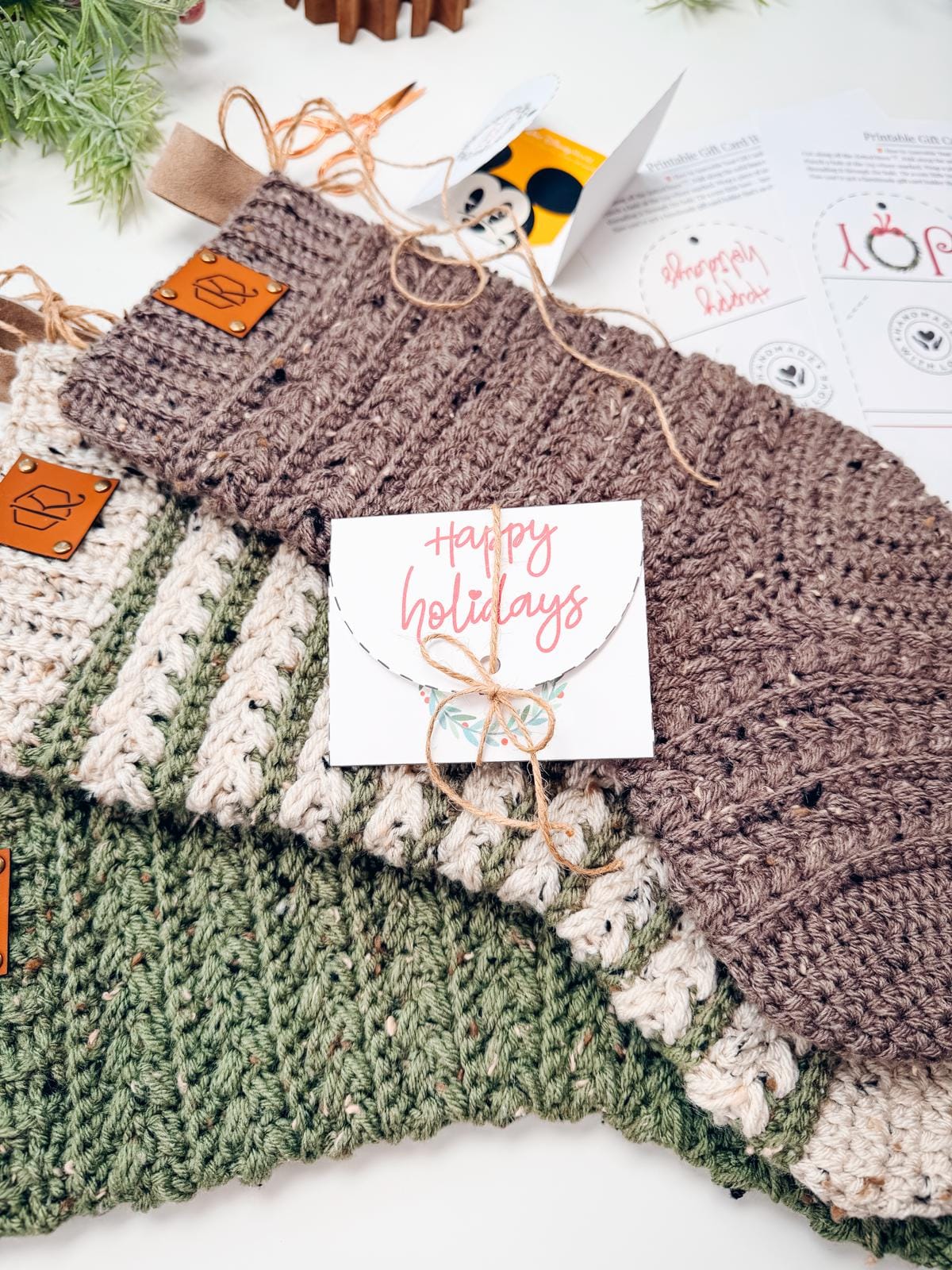 CROCHET PATTERN + VIDEO Wheat Stitch™ Crochet Christmas Stocking Pattern, Handmade Holiday Mantel Diy Crochet Stocking, Beginner Friendly