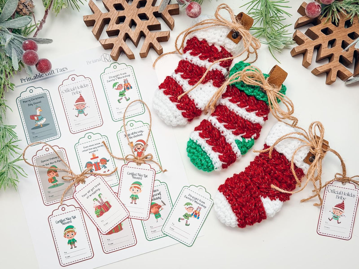 CROCHET PATTERN + VIDEO Wheat Stitch™ Mini Stocking Crochet Pattern, Quick Diy Gift Card Holder, Holiday Mini Stocking Advent Calendar Easy
