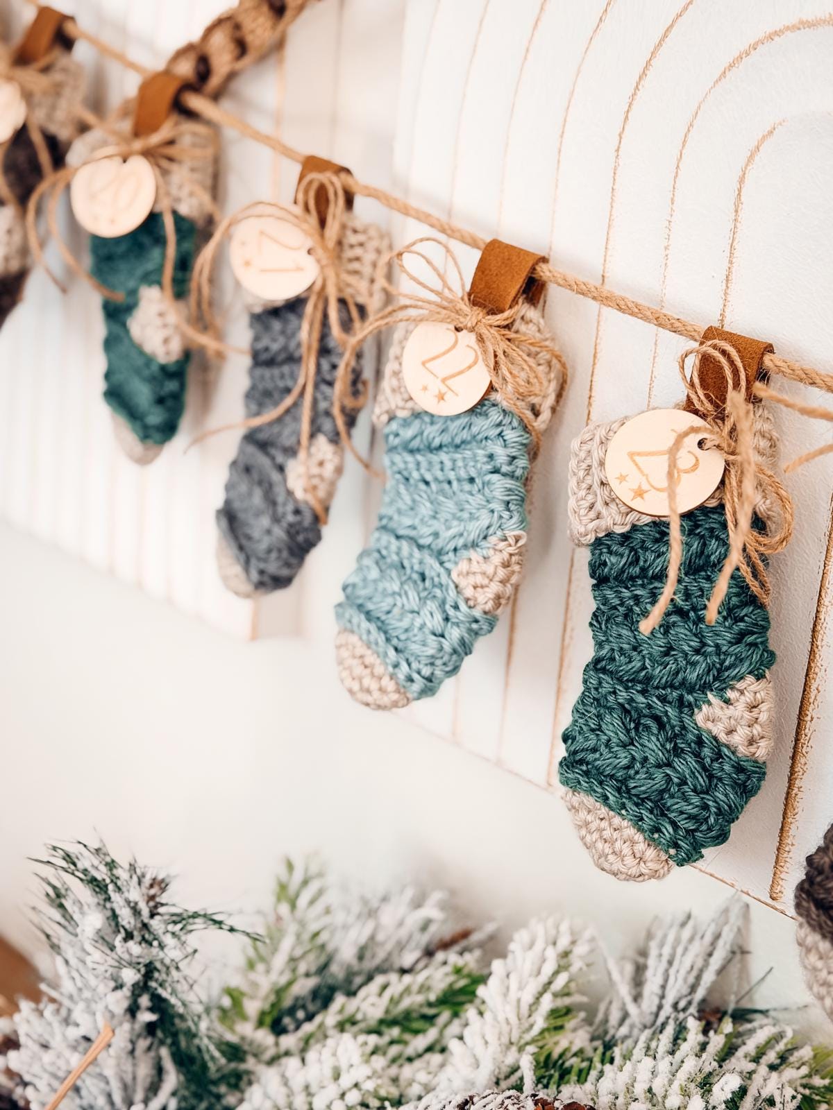 CROCHET PATTERN + VIDEO Wheat Stitch™ Mini Stocking Crochet Pattern, Quick Diy Gift Card Holder, Holiday Mini Stocking Advent Calendar Easy