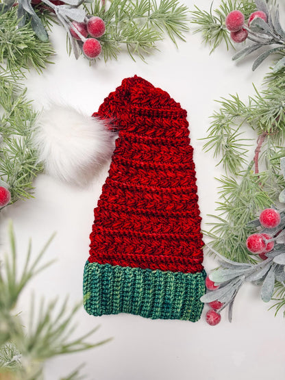 CROCHET PATTERN + VIDEO Wheat Stitch Santa & Elf Stocking Hat Crochet Pattern, 8 Sizes Newborn to Adult, Christmas Craft Favorite Holiday