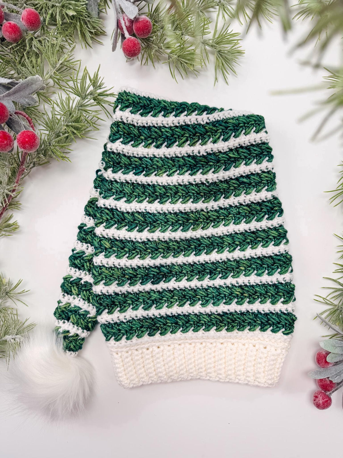 CROCHET PATTERN + VIDEO Wheat Stitch Santa & Elf Stocking Hat Crochet Pattern, 8 Sizes Newborn to Adult, Christmas Craft Favorite Holiday