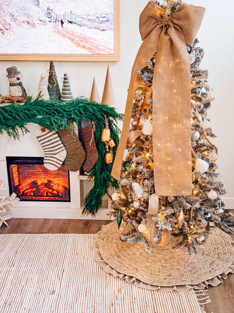CROCHET PATTERN + VIDEO Wheat Stitch™ Crochet Tree Skirt Cozy Handmade Christmas Decor, Heirloom Quality, Farmhouse Chic Holiday Accent
