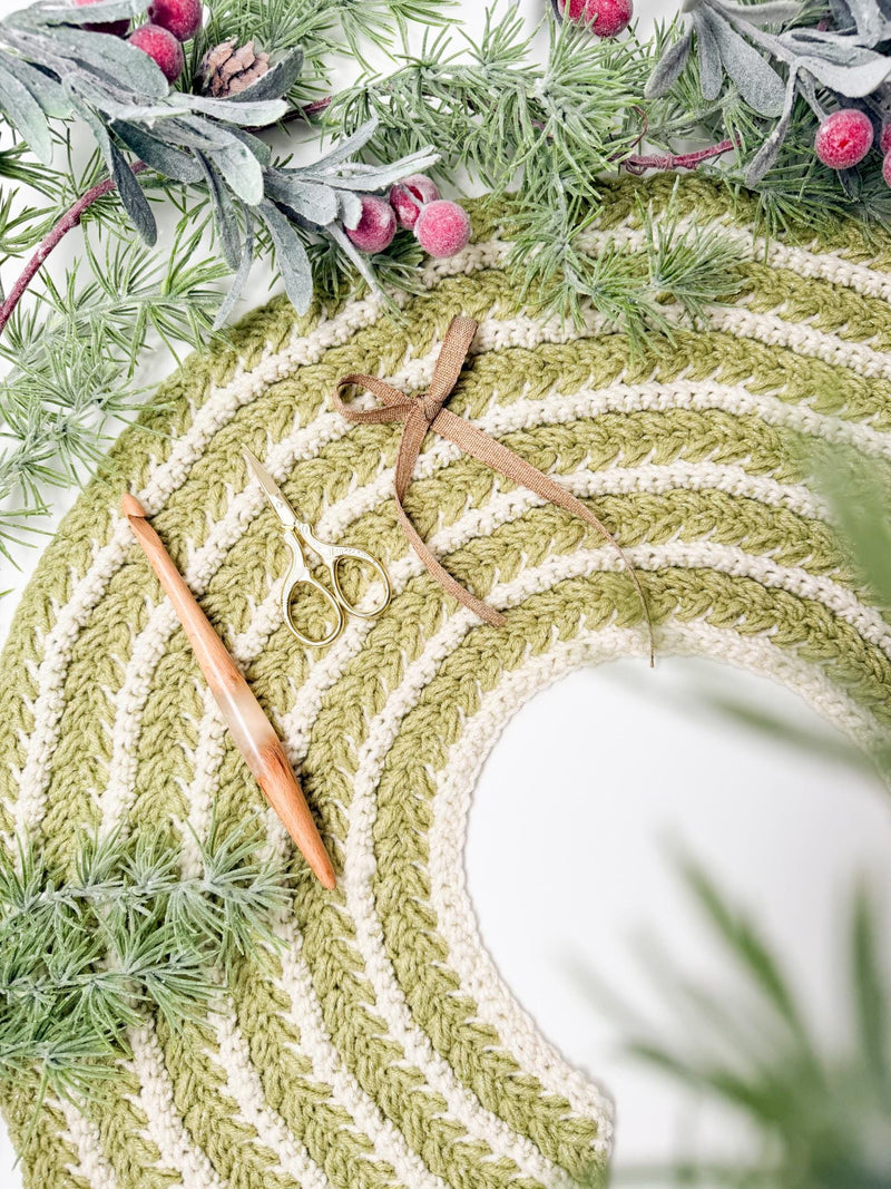 CROCHET PATTERN + VIDEO Wheat Stitch™ Crochet Tree Skirt Cozy Handmade Christmas Decor, Heirloom Quality, Farmhouse Chic Holiday Accent