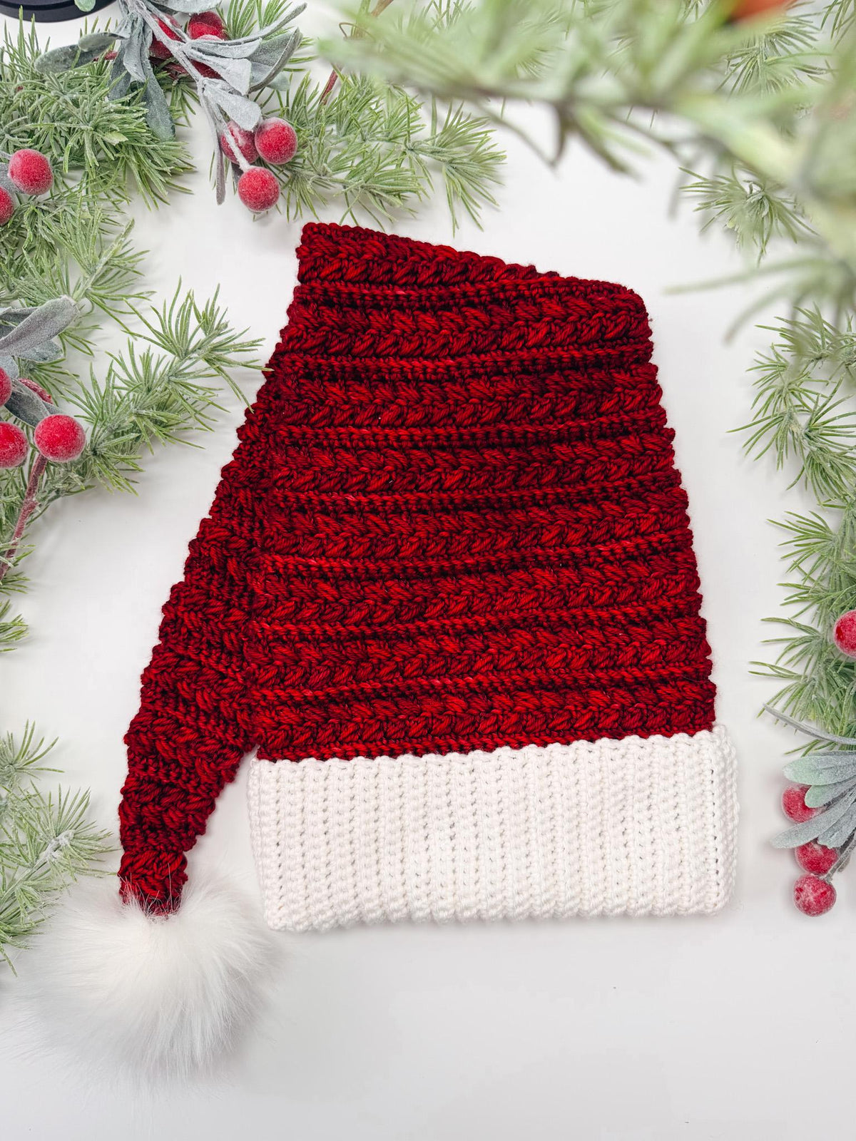 CROCHET PATTERN + VIDEO Wheat Stitch Santa & Elf Stocking Hat Crochet Pattern, 8 Sizes Newborn to Adult, Christmas Craft Favorite Holiday