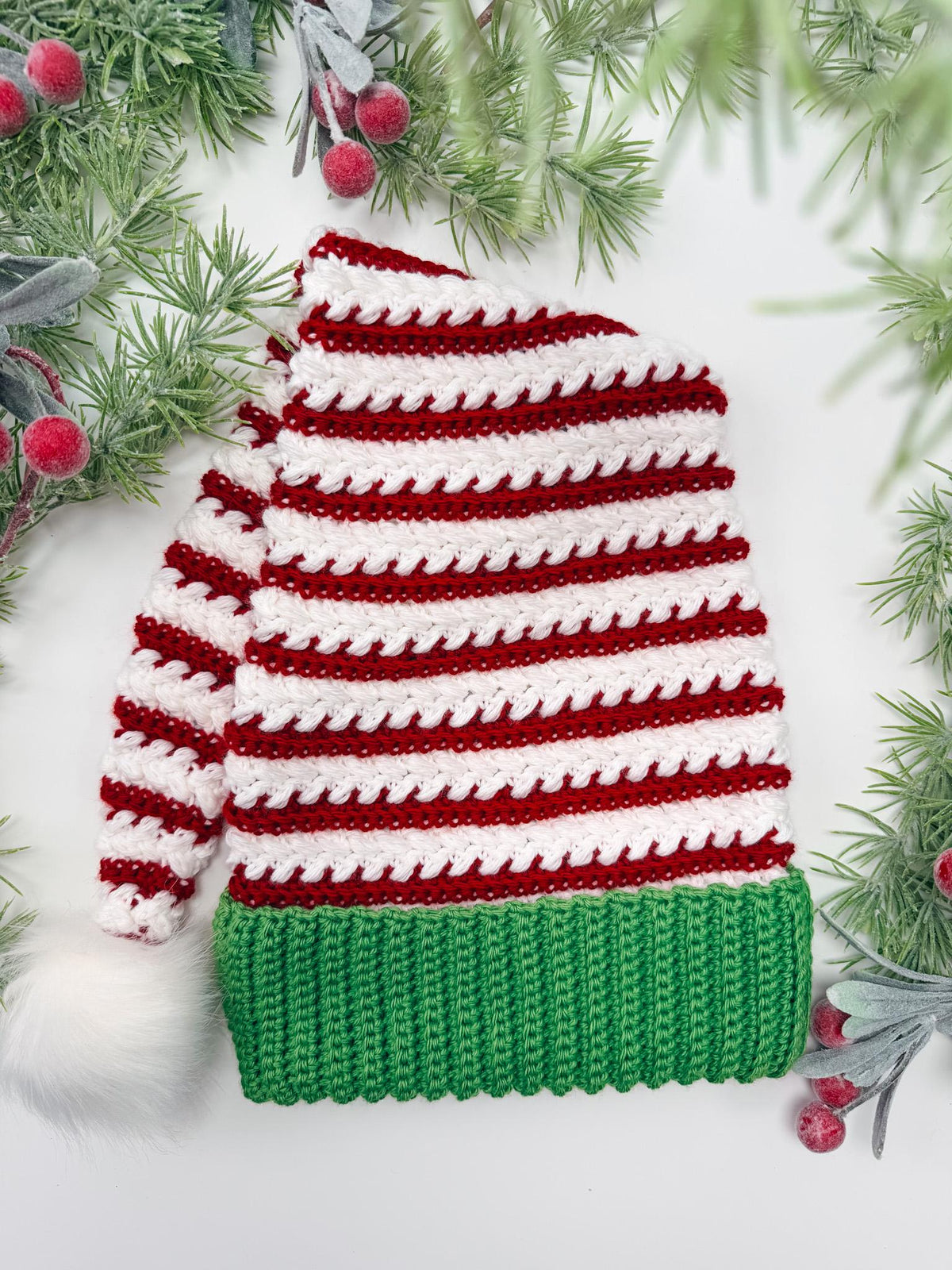 CROCHET PATTERN + VIDEO Wheat Stitch Santa & Elf Stocking Hat Crochet Pattern, 8 Sizes Newborn to Adult, Christmas Craft Favorite Holiday