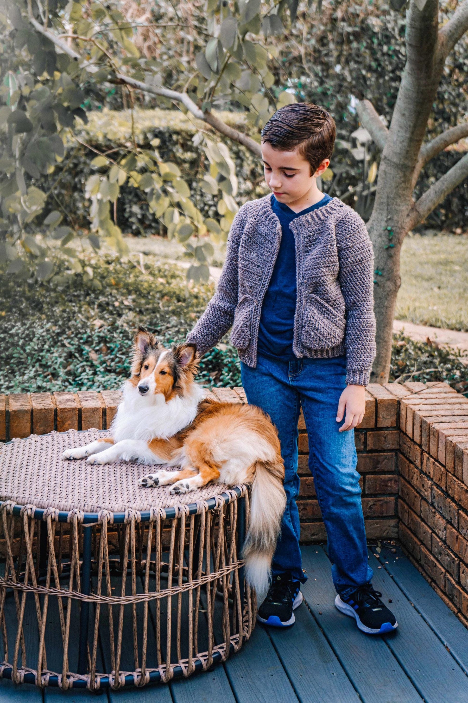 CROCHET PATTERN + VIDEO Cascade Child Cardigan Crochet Pattern, Kids Crochet Cardigan Pattern in Sizes 1 Year to 12 Years.