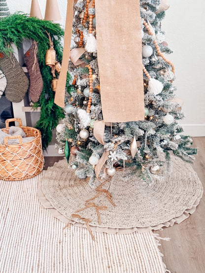 CROCHET PATTERN + VIDEO Wheat Stitch™ Crochet Tree Skirt Cozy Handmade Christmas Decor, Heirloom Quality, Farmhouse Chic Holiday Accent