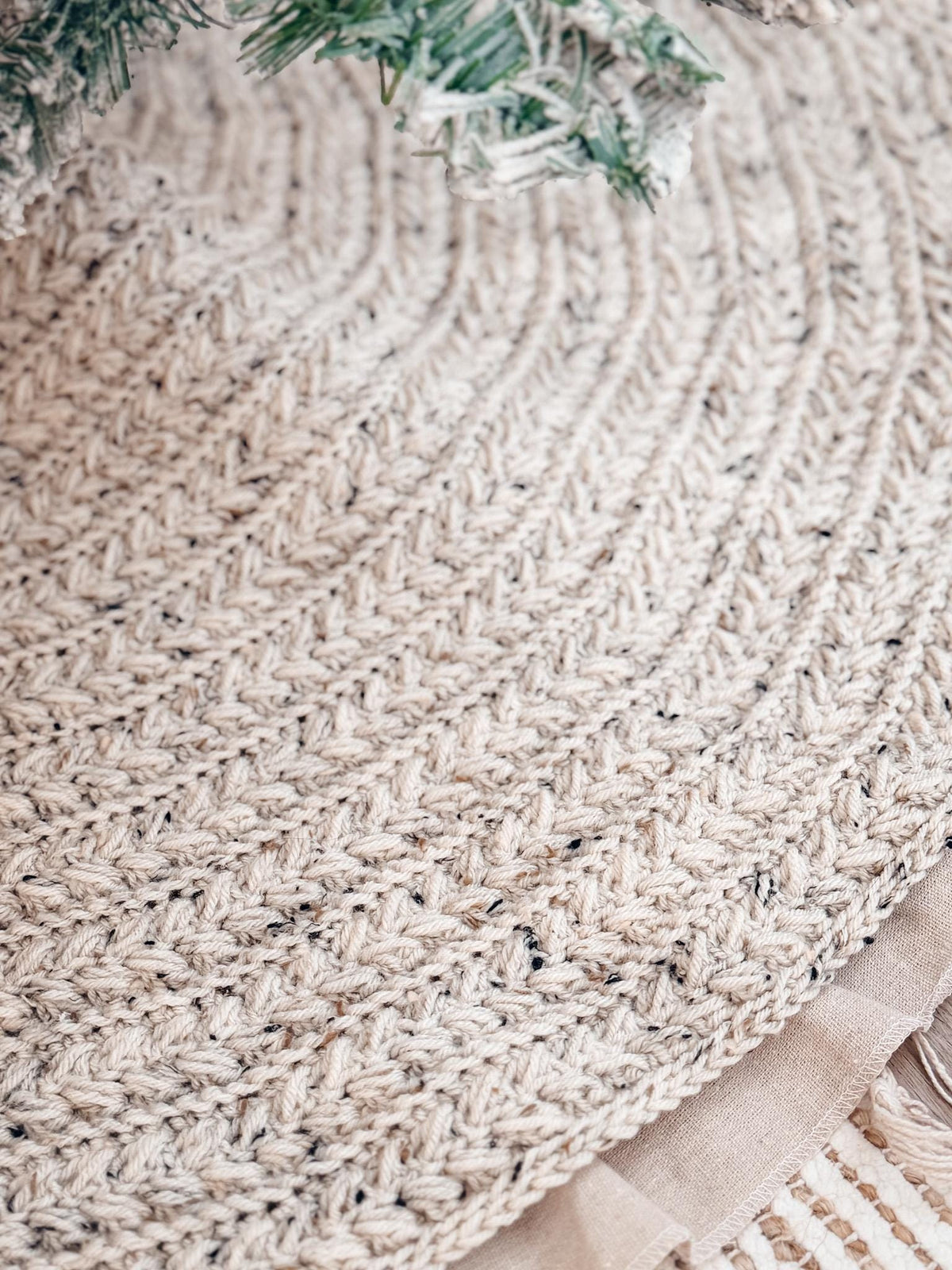 CROCHET PATTERN + VIDEO Wheat Stitch™ Crochet Tree Skirt Cozy Handmade Christmas Decor, Heirloom Quality, Farmhouse Chic Holiday Accent