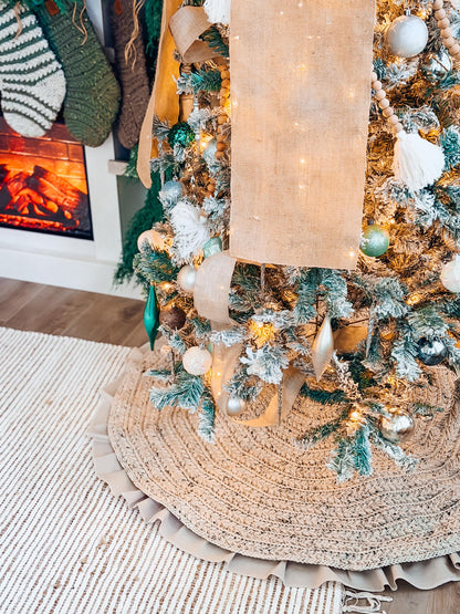 CROCHET PATTERN + VIDEO Wheat Stitch™ Crochet Tree Skirt Cozy Handmade Christmas Decor, Heirloom Quality, Farmhouse Chic Holiday Accent