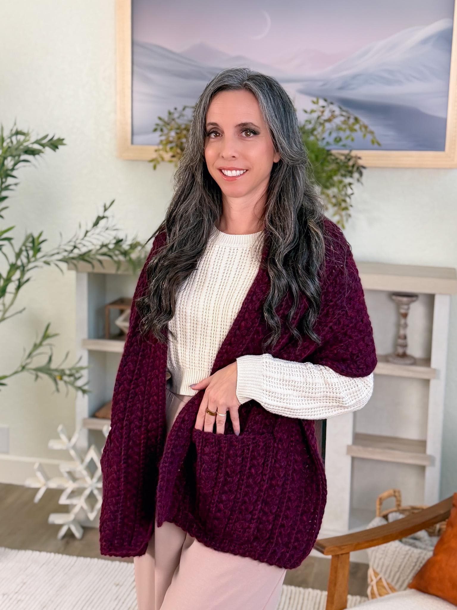 CROCHET PATTERN + VIDEO Wheat Stitch™ Pocket Shawl Crochet Pattern • Beginner-Friendly Wrap with Pockets • Textured Shawl Pdf