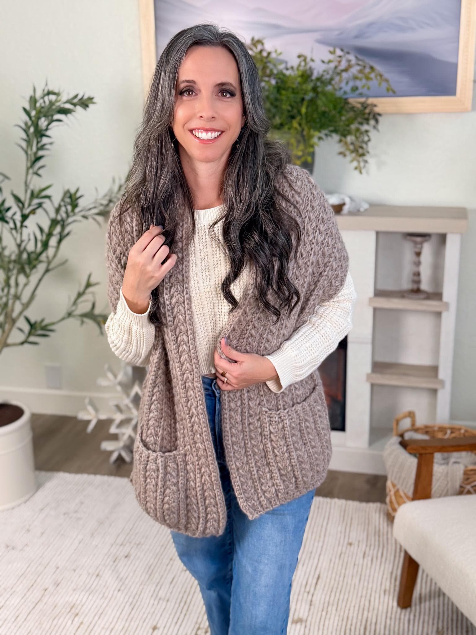 CROCHET PATTERN + VIDEO Wheat Stitch™ Pocket Shawl Crochet Pattern • Beginner-Friendly Wrap with Pockets • Textured Shawl Pdf