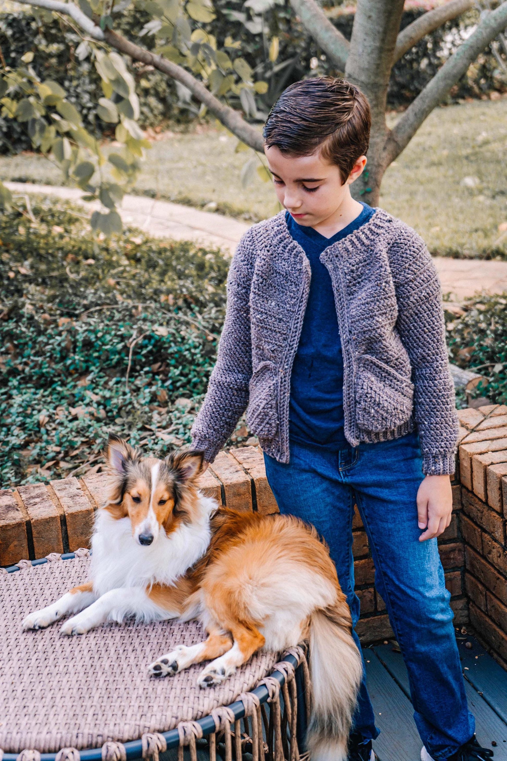 CROCHET PATTERN + VIDEO Cascade Child Cardigan Crochet Pattern, Kids Crochet Cardigan Pattern in Sizes 1 Year to 12 Years.
