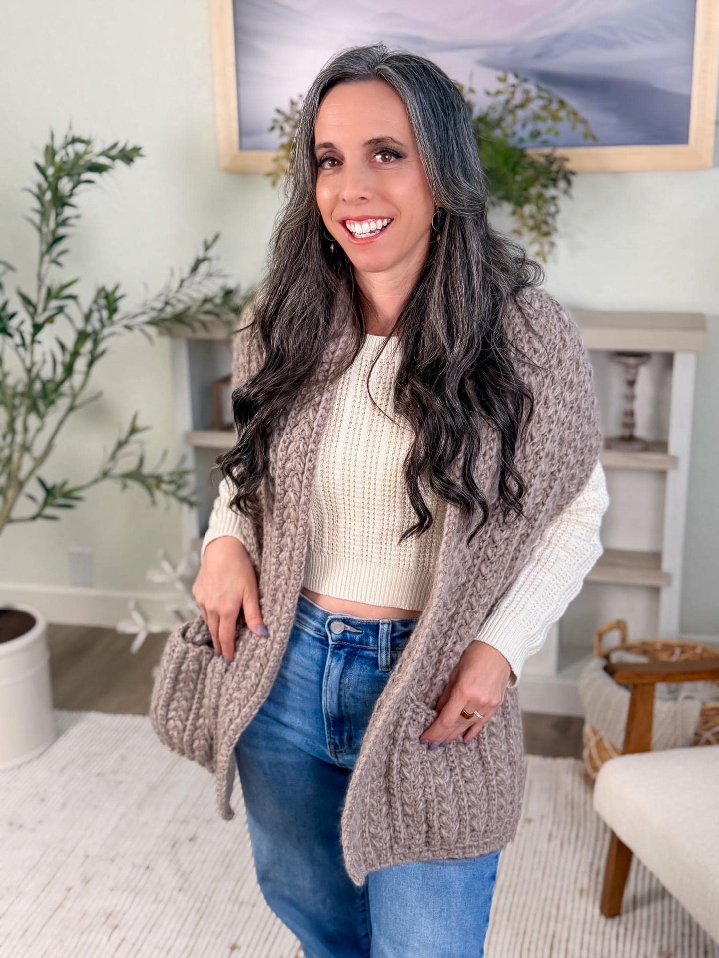 CROCHET PATTERN + VIDEO Wheat Stitch™ Pocket Shawl Crochet Pattern • Beginner-Friendly Wrap with Pockets • Textured Shawl Pdf