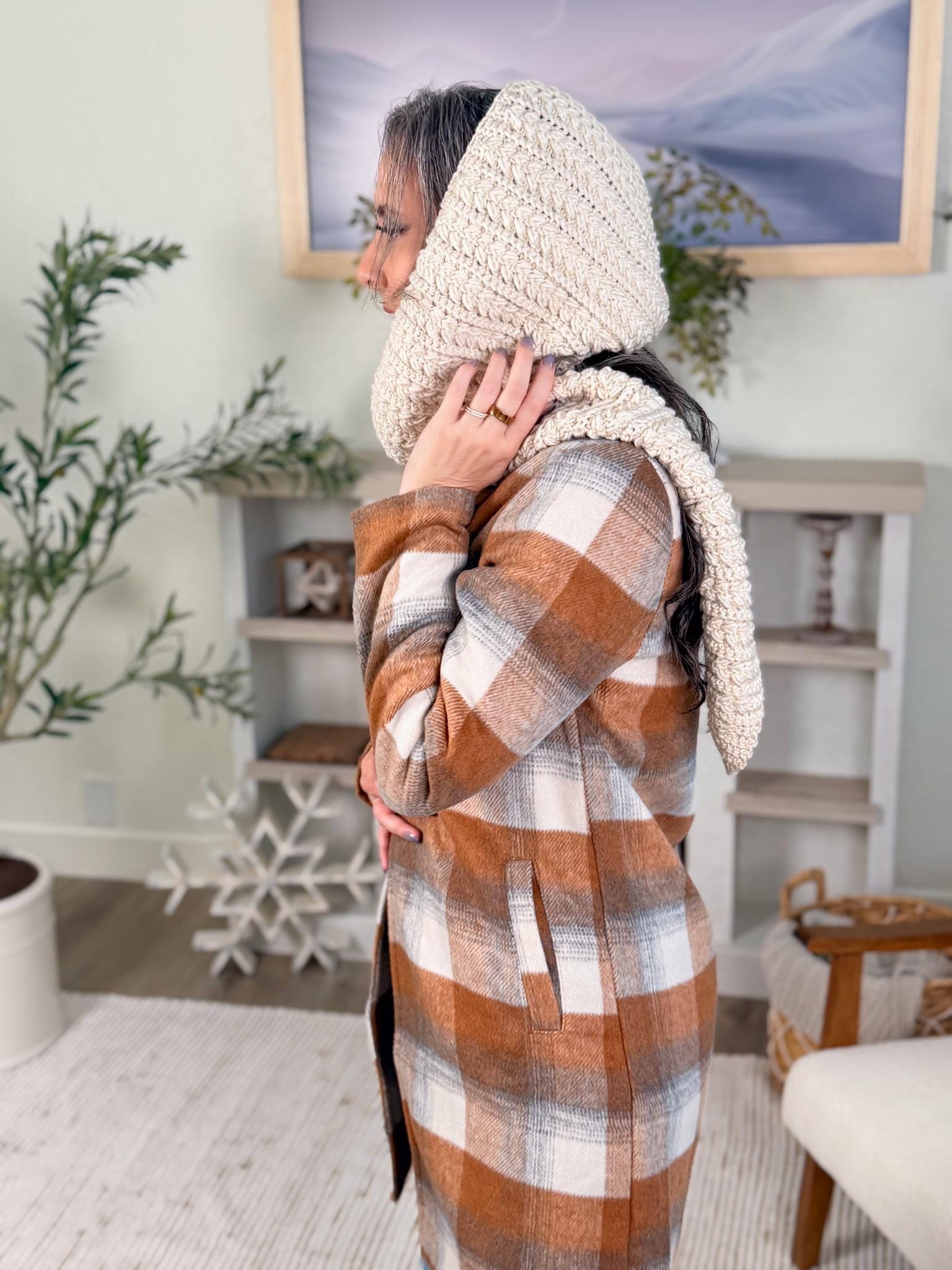 CROCHET PATTERN + VIDEO Wheat Stitch™ Hooded Scarf Crochet Pattern Hood Scarf Pdf Winter Accessory Wrap + Video Tutorial