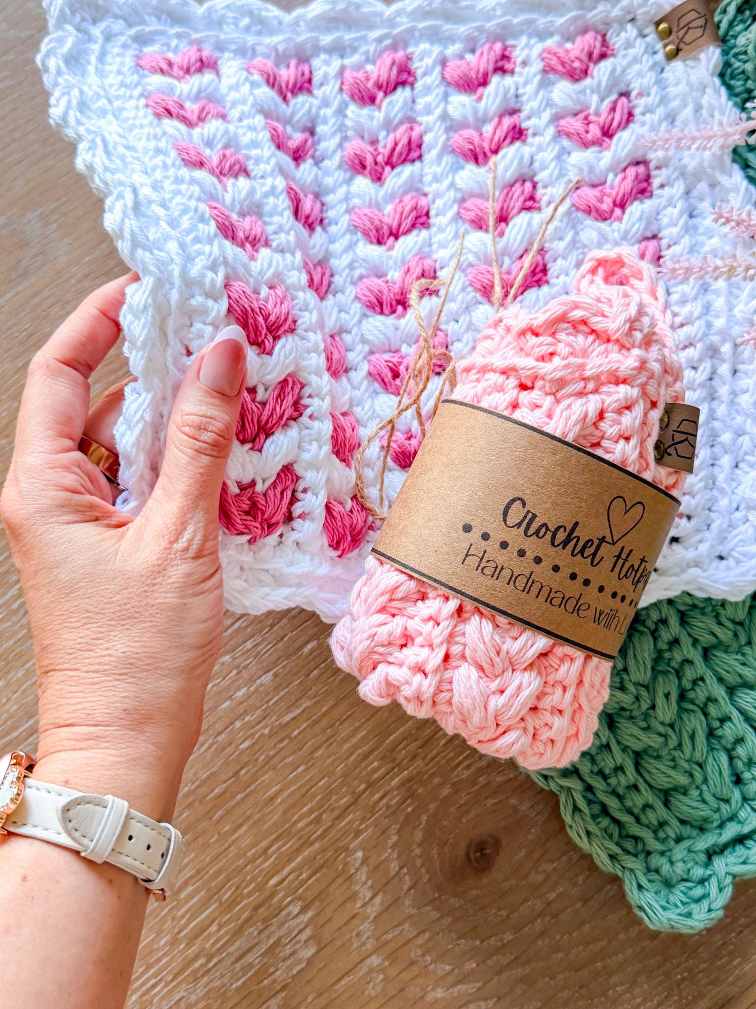 CROCHET PATTERN + VIDEO Wheat Stitch™ Scalloped Hotpad, Easy Cotton Trivet Pdf + Video, Handmade Kitchen Decor Gift, Printable Tags, Gifting