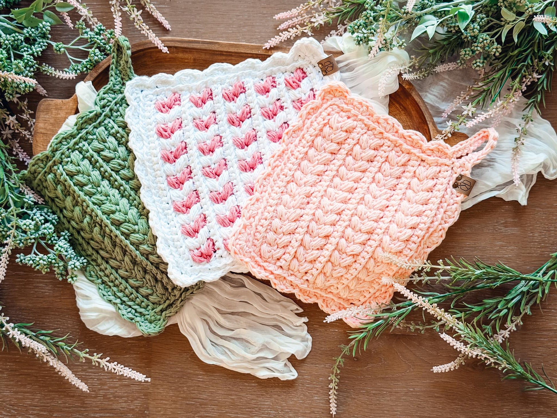 CROCHET PATTERN + VIDEO Wheat Stitch™ Scalloped Hotpad, Easy Cotton Trivet Pdf + Video, Handmade Kitchen Decor Gift, Printable Tags, Gifting