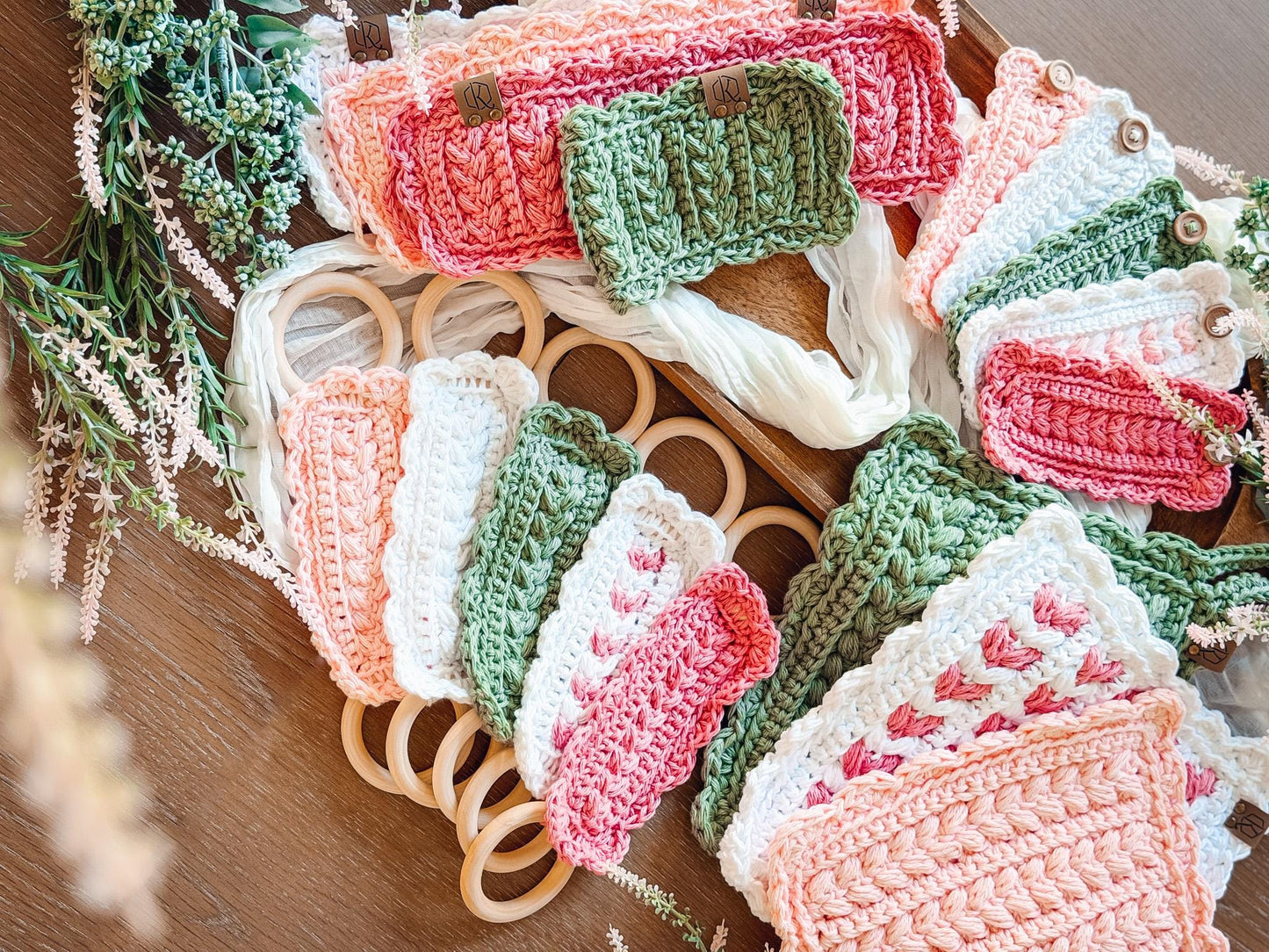 CROCHET PATTERNS + VIDEO Crochet Kitchen Decor Pattern Bundle, Wheat Stitch™ Scalloped Home Collection 4 Pattern Quick Crochet Set for Decor
