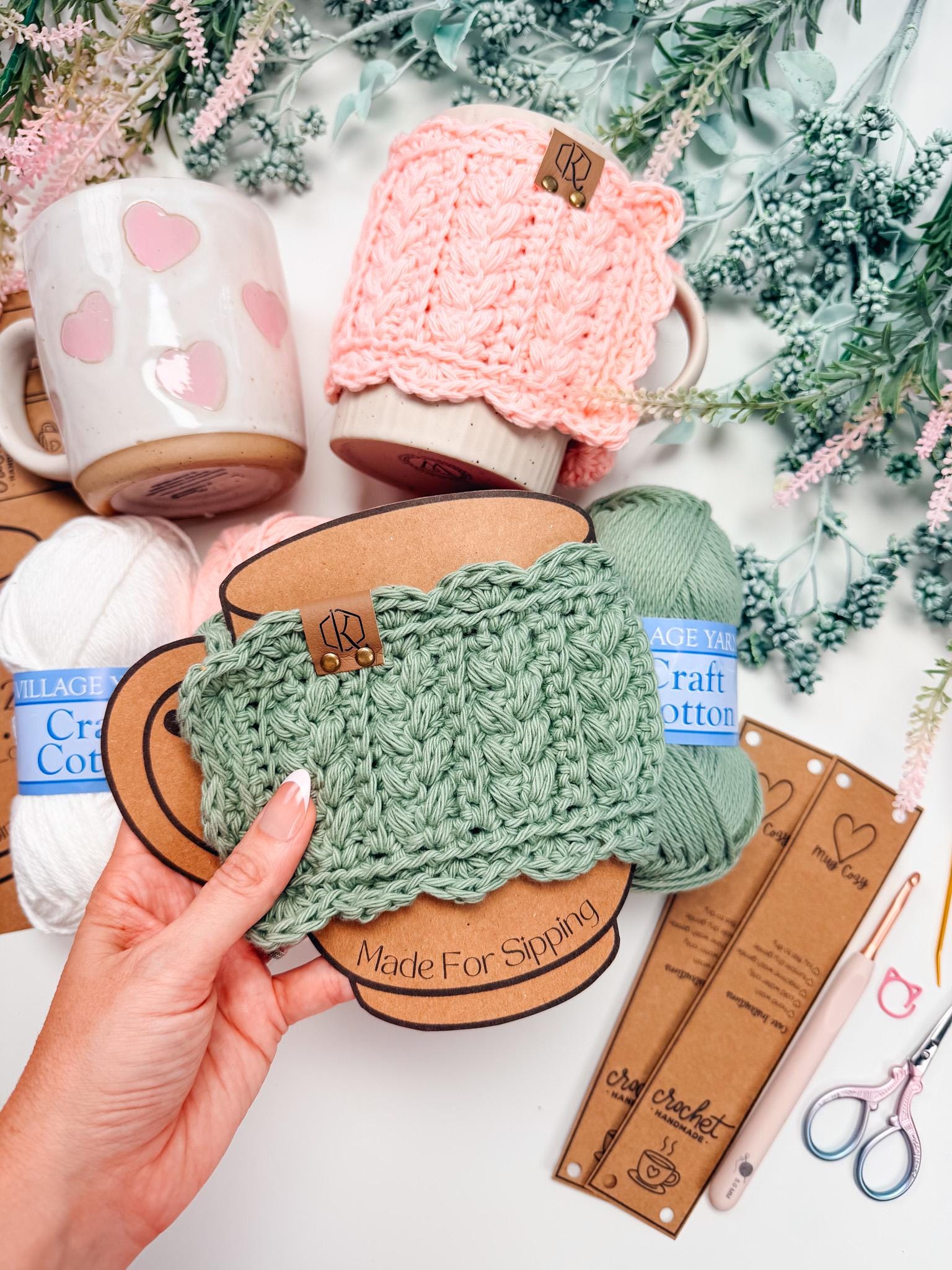 CROCHET PATTERNS + VIDEO Crochet Kitchen Decor Pattern Bundle, Wheat Stitch™ Scalloped Home Collection 4 Pattern Quick Crochet Set for Decor