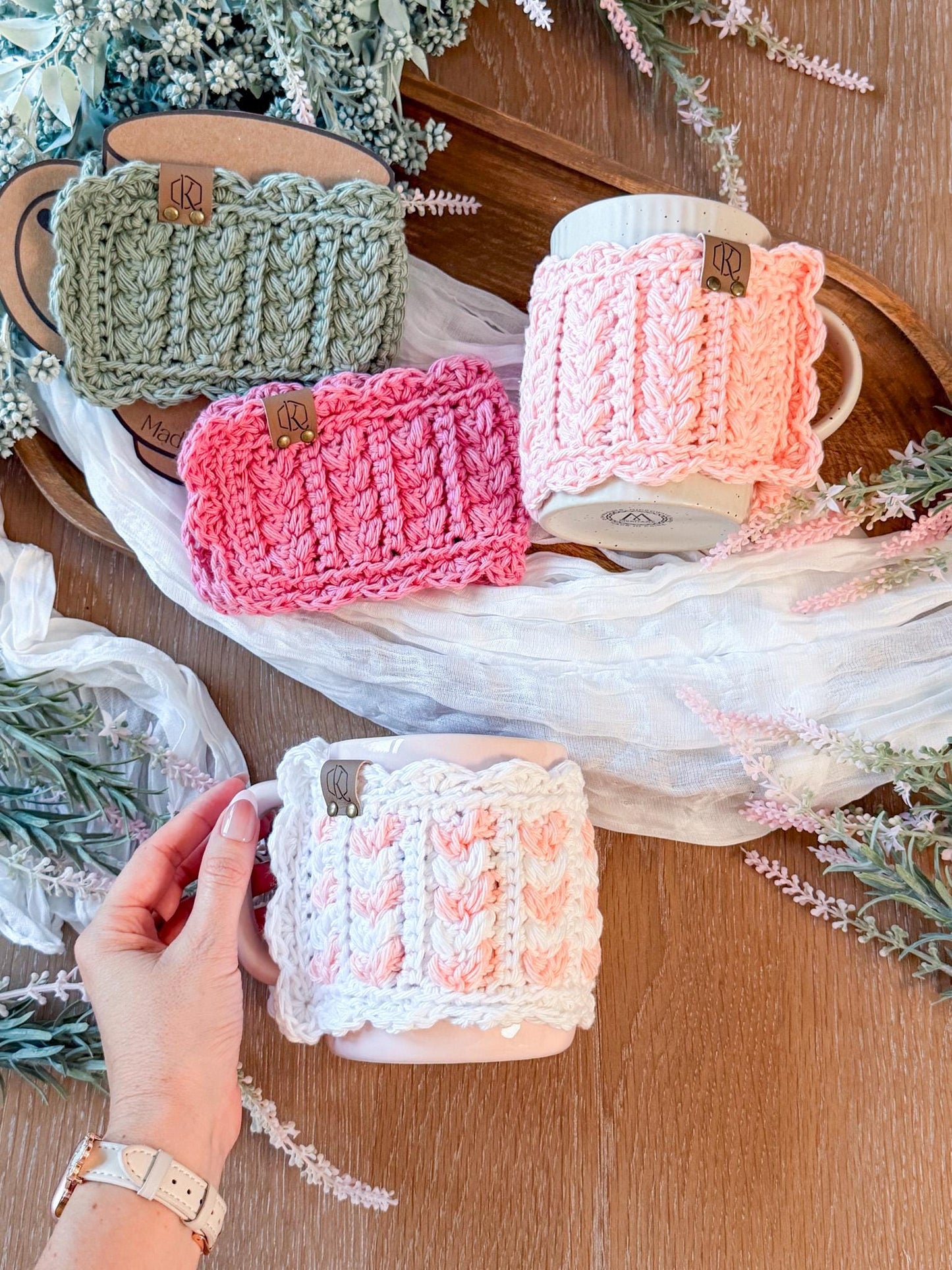 CROCHET PATTERNS + VIDEO Crochet Kitchen Decor Pattern Bundle, Wheat Stitch™ Scalloped Home Collection 4 Pattern Quick Crochet Set for Decor