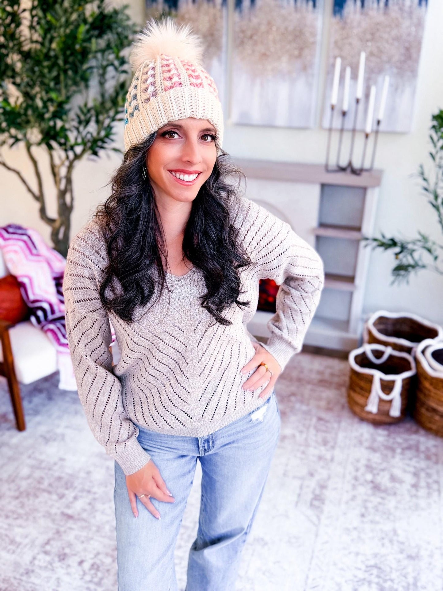 CROCHET PATTERN + VIDEO Wheat Stitch Sweetheart Crochet Hat Pattern, 8 Sizes from Newborn to Adult, Crochet Heart Hat with Printable Tags