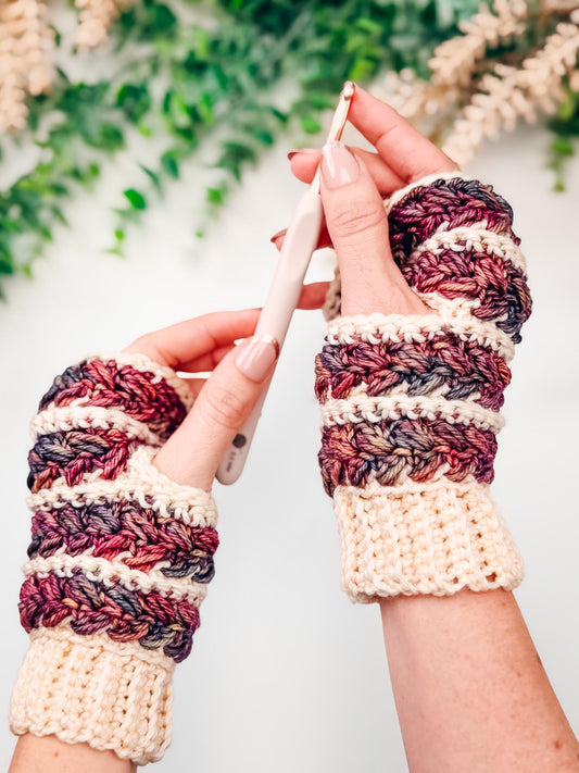 CROCHET PATTERN + VIDEO Wheat Stitch™ Fingerless Mittens Crochet Pattern, 8 Sizes Newborn–Adult, Textured Crochet Mitts Instant Download