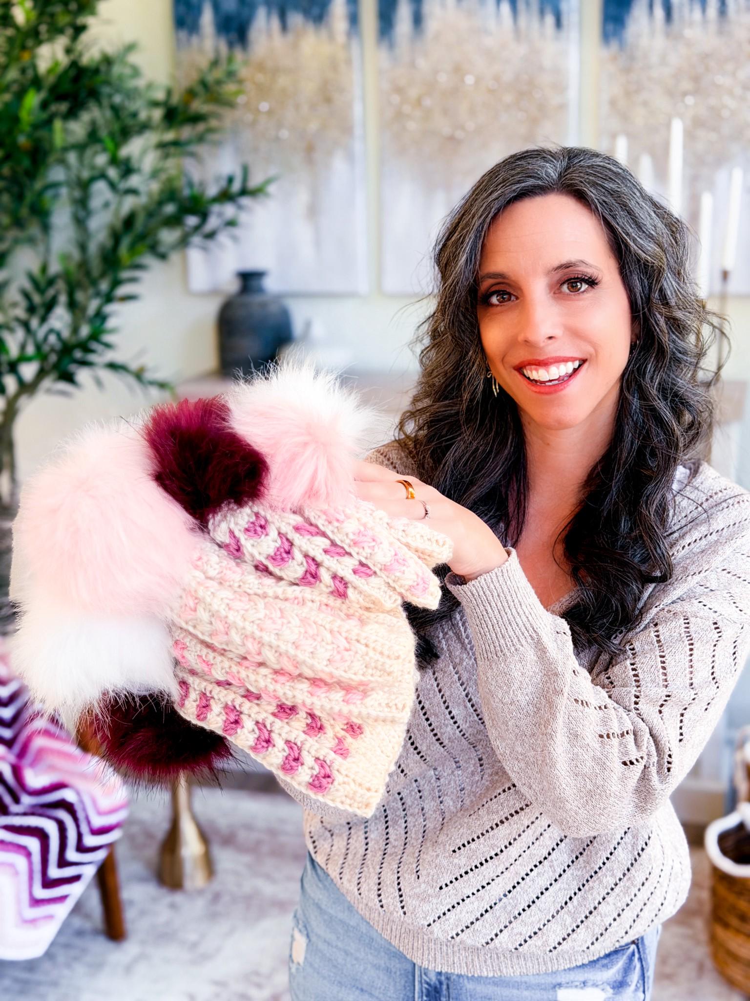 CROCHET PATTERN + VIDEO Wheat Stitch Sweetheart Crochet Hat Pattern, 8 Sizes from Newborn to Adult, Crochet Heart Hat with Printable Tags
