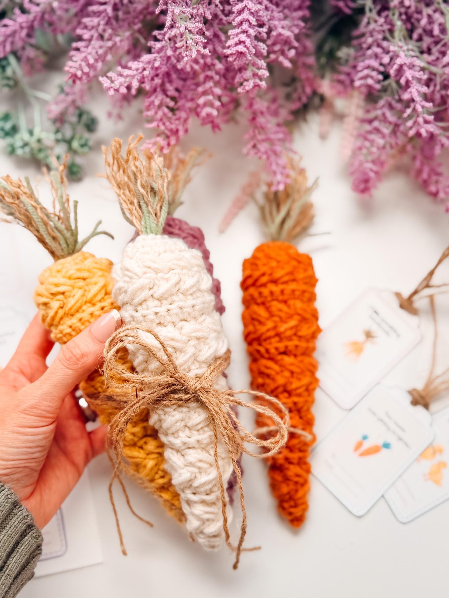 CROCHET PATTERN + VIDEO Wheat Stitch Carrots Crochet Pattern | Cute Seasonal Decor and Stash-Buster Pdf, Easter Home Decor