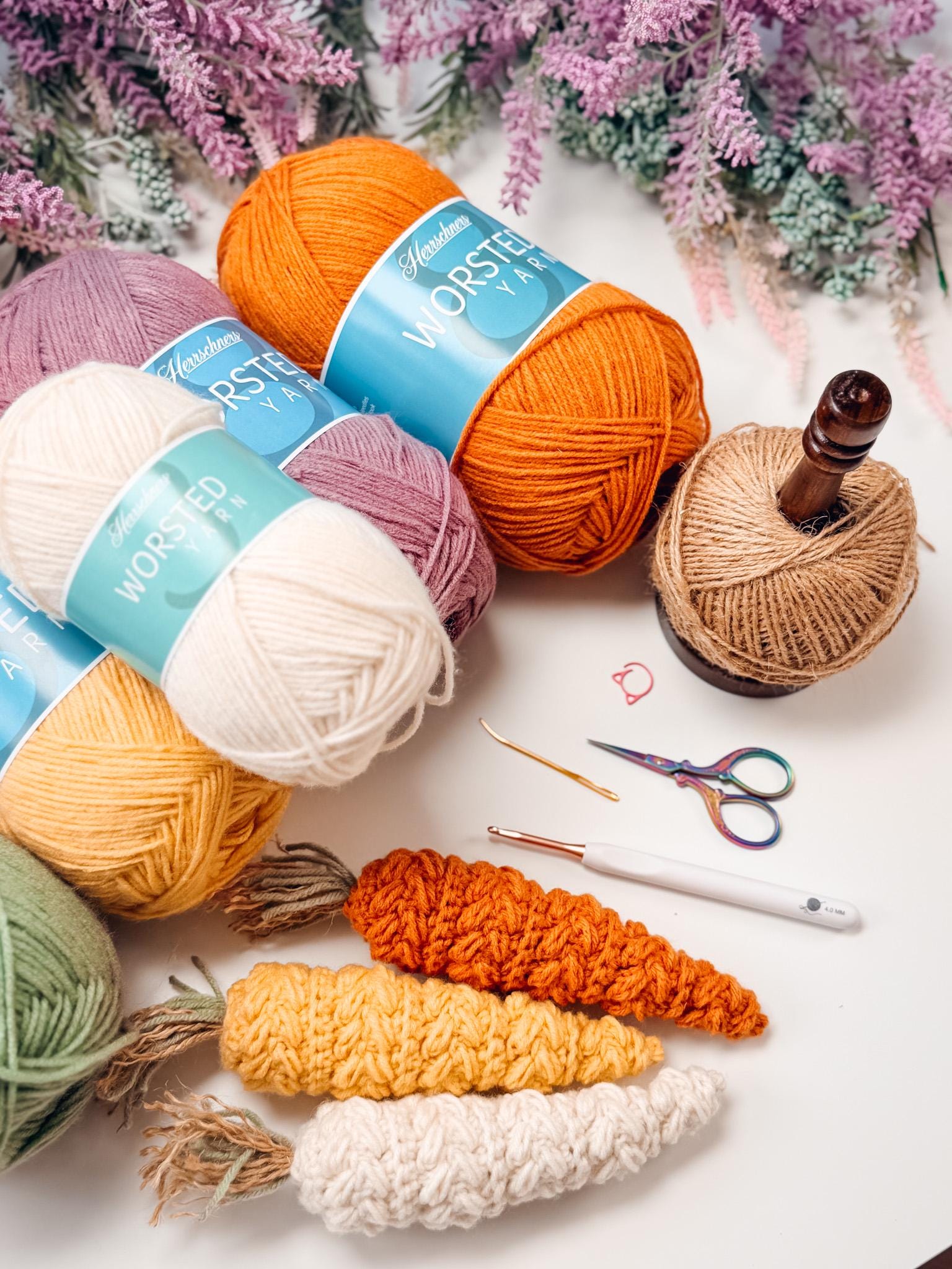 CROCHET PATTERN + VIDEO Wheat Stitch Carrots Crochet Pattern | Cute Seasonal Decor and Stash-Buster Pdf, Easter Home Decor