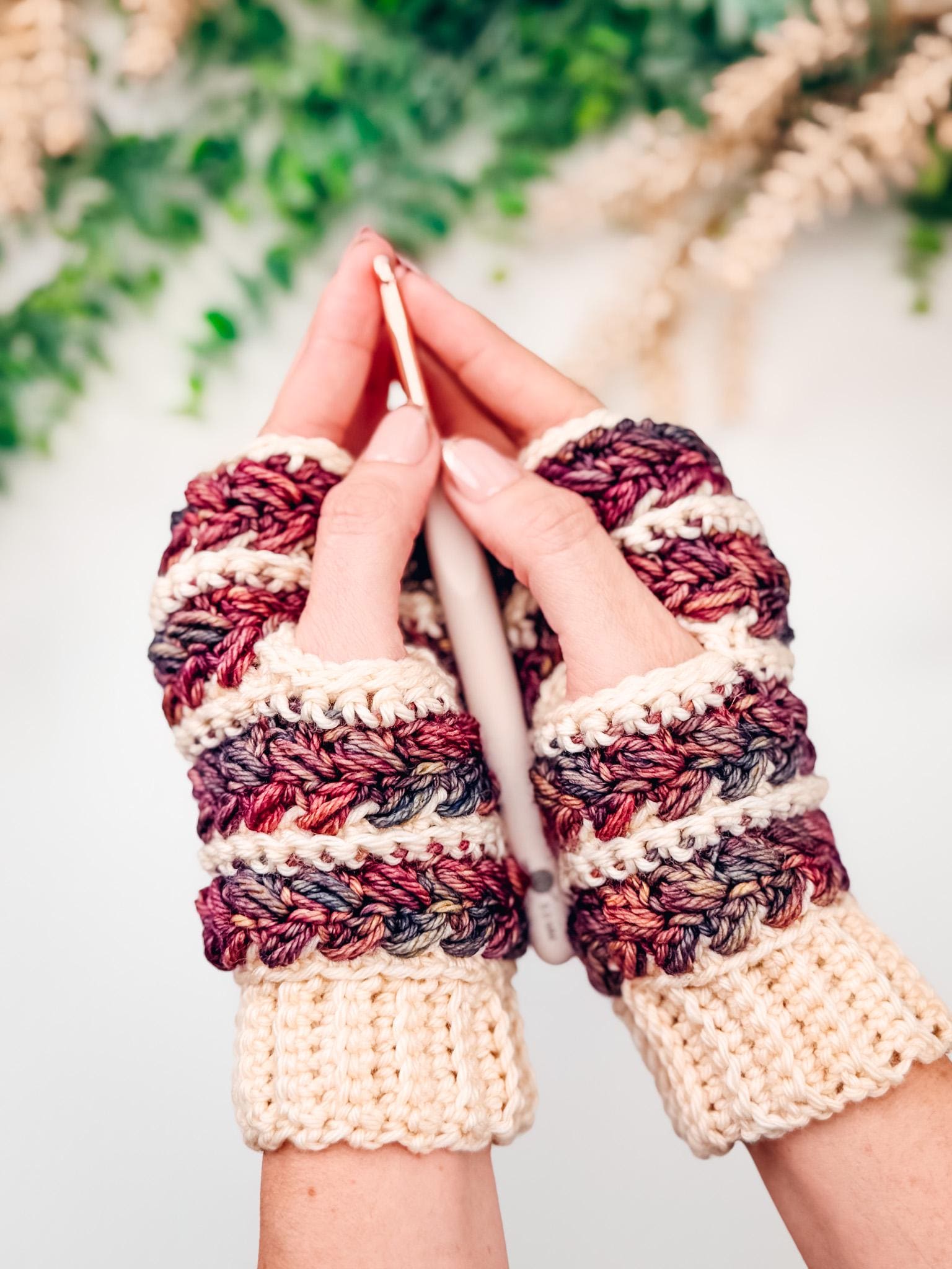 CROCHET PATTERN + VIDEO Wheat Stitch™ Fingerless Mittens Crochet Pattern, 8 Sizes Newborn–Adult, Textured Crochet Mitts Instant Download