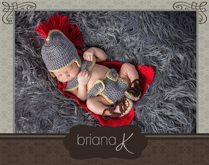 CROCHET PATTERN Gladiator Roman Spartan Warrior Newborn Set, baby newborn photography prop, easy to follow crochet pattern