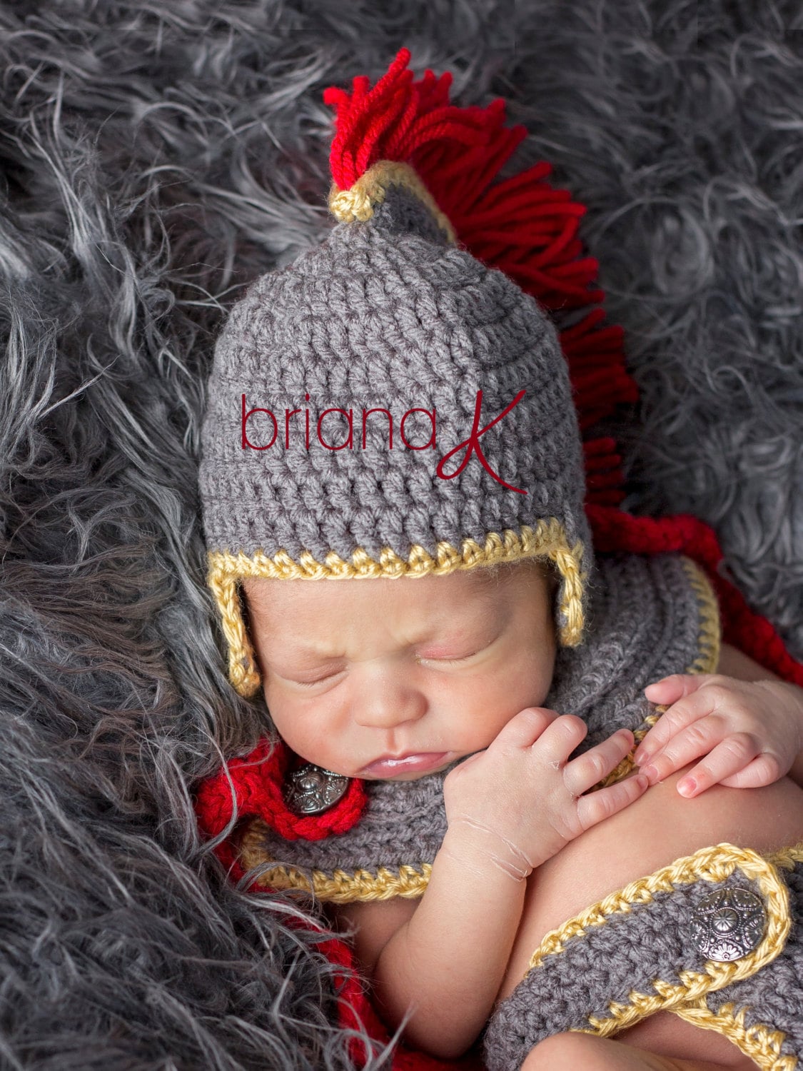 CROCHET PATTERN Gladiator Roman Spartan Warrior Newborn Set, baby newborn photography prop, easy to follow crochet pattern
