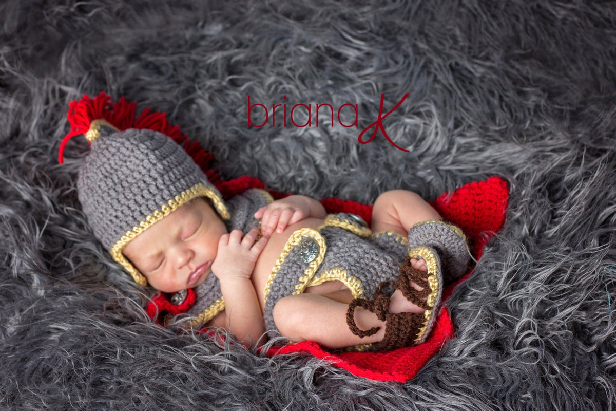 CROCHET PATTERN Gladiator Roman Spartan Warrior Newborn Set, baby newborn photography prop, easy to follow crochet pattern
