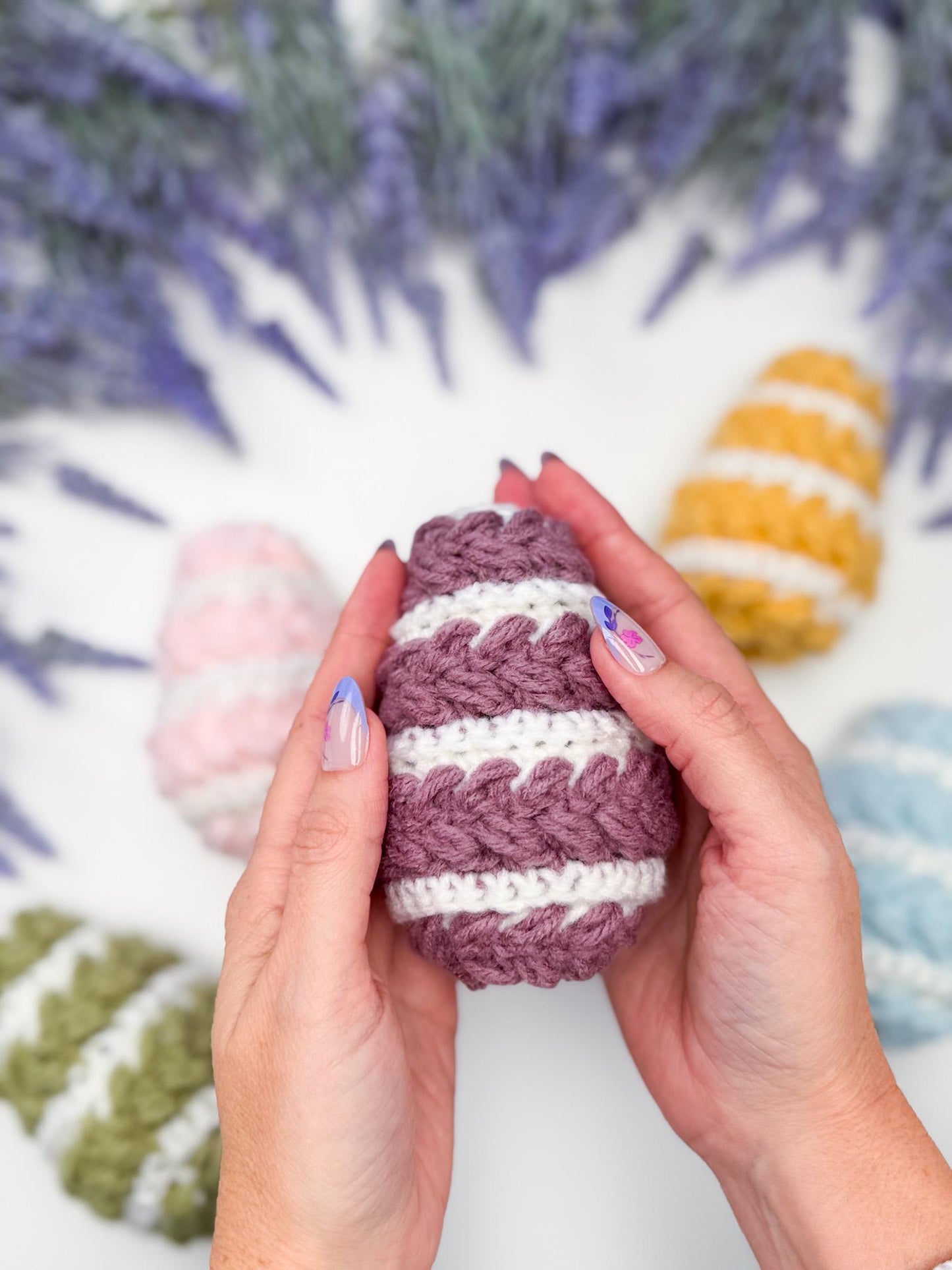 CROCHET PATTERN + VIDEO Reusable Wheat Stitch Crochet Easter Egg Pattern, Easter Basket Filler, Scrap Yarn Project, Spring Crochet Decor