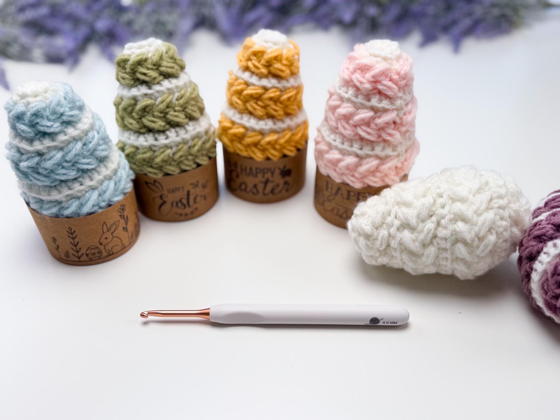 CROCHET PATTERN + VIDEO Reusable Wheat Stitch Crochet Easter Egg Pattern, Easter Basket Filler, Scrap Yarn Project, Spring Crochet Decor