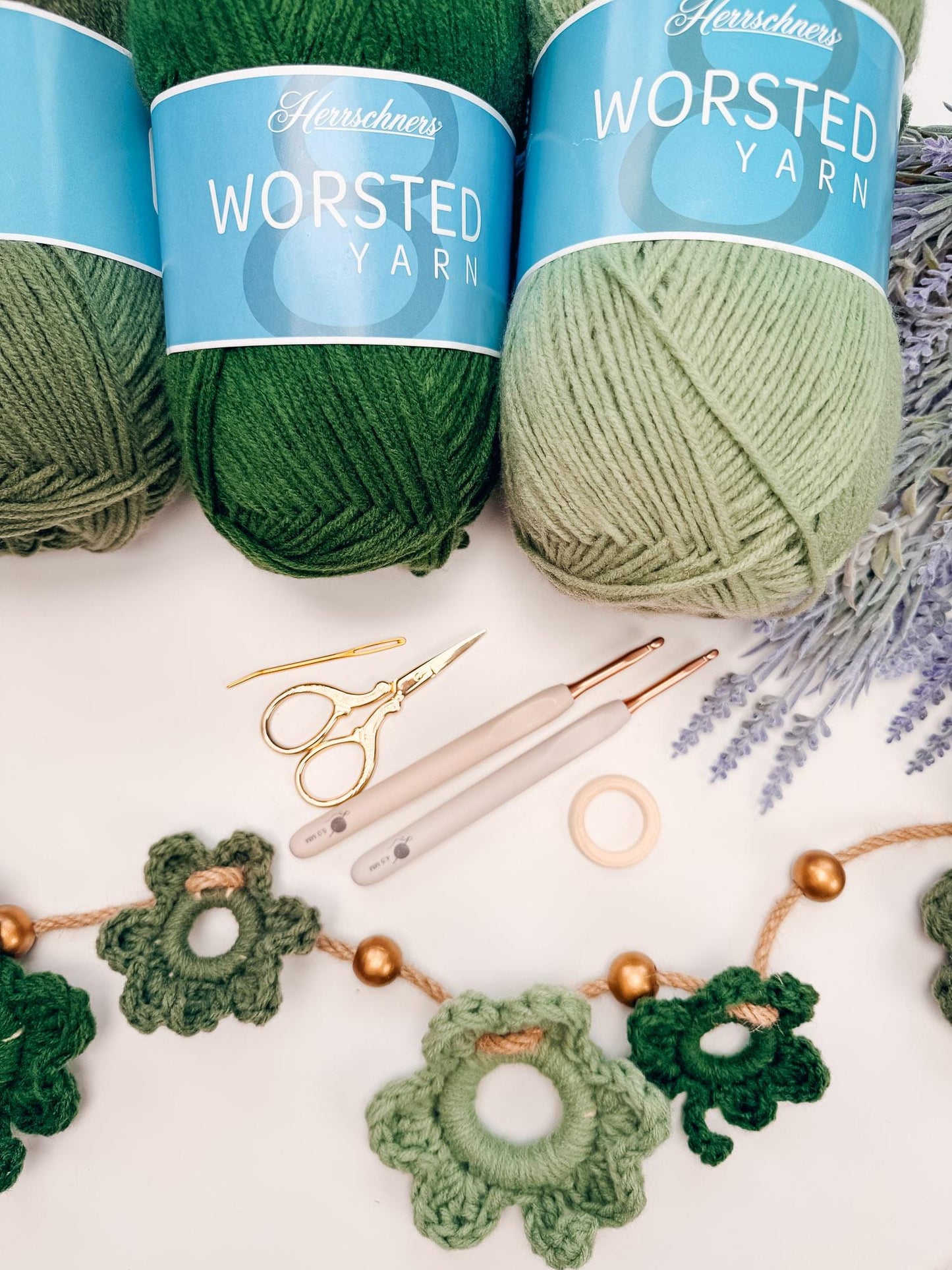 CROCHET PATTERN + VIDEO Lucky Shamrock Garland Pattern | St Patrick’s Day Crochet Decor, Lucky Clover Bunting, Easy Crochet Shamrock Pattern