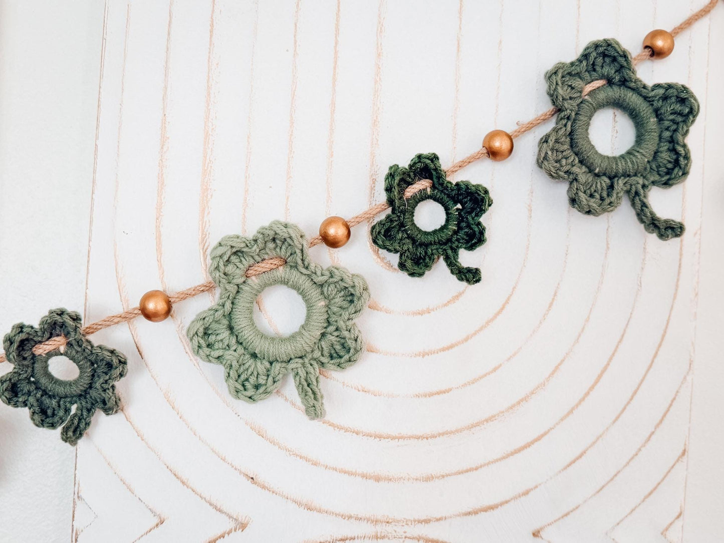 CROCHET PATTERN + VIDEO Lucky Shamrock Garland Pattern | St Patrick’s Day Crochet Decor, Lucky Clover Bunting, Easy Crochet Shamrock Pattern