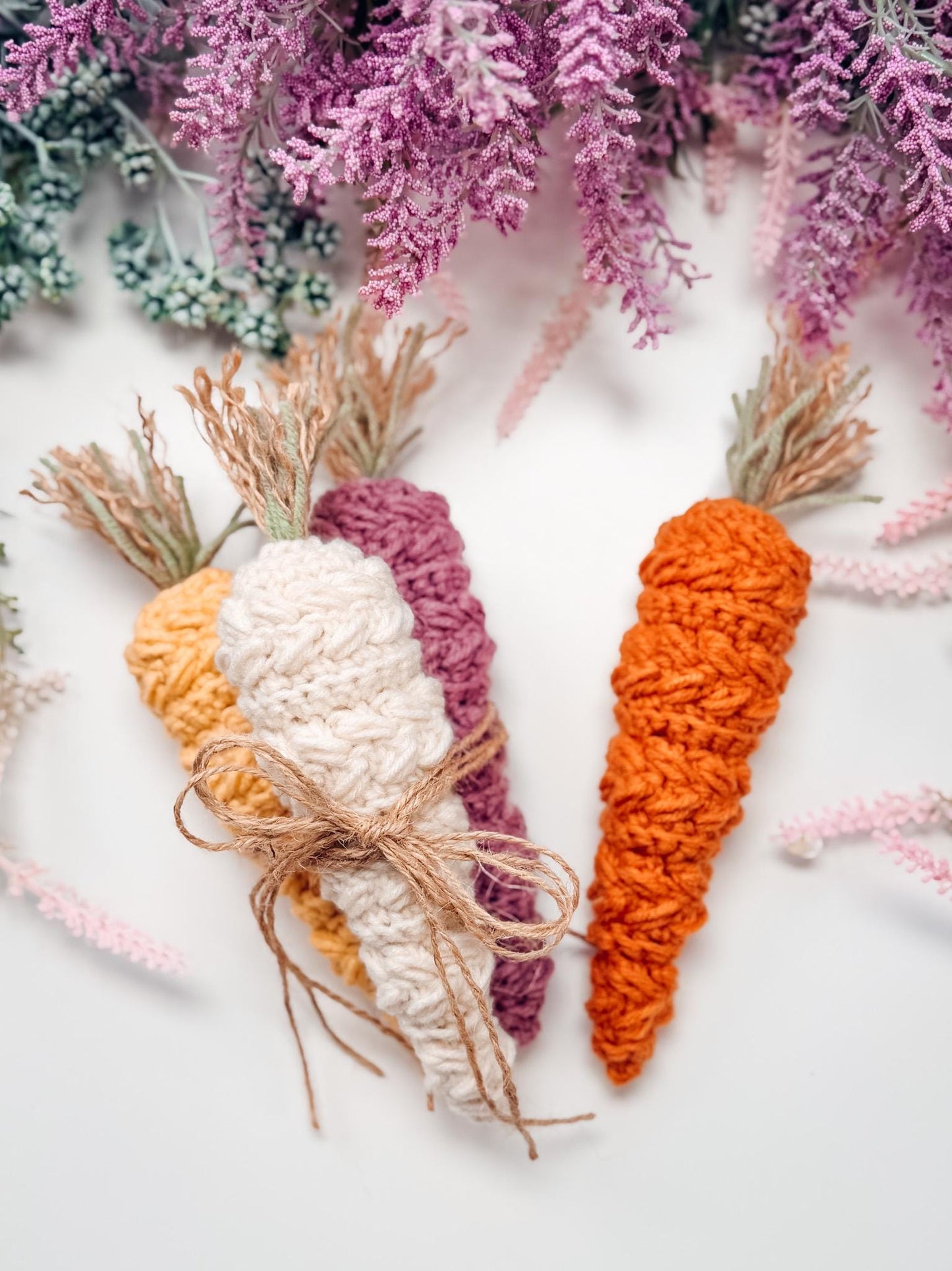 CROCHET PATTERN + VIDEO Wheat Stitch Carrots Crochet Pattern | Cute Seasonal Decor and Stash-Buster Pdf, Easter Home Decor