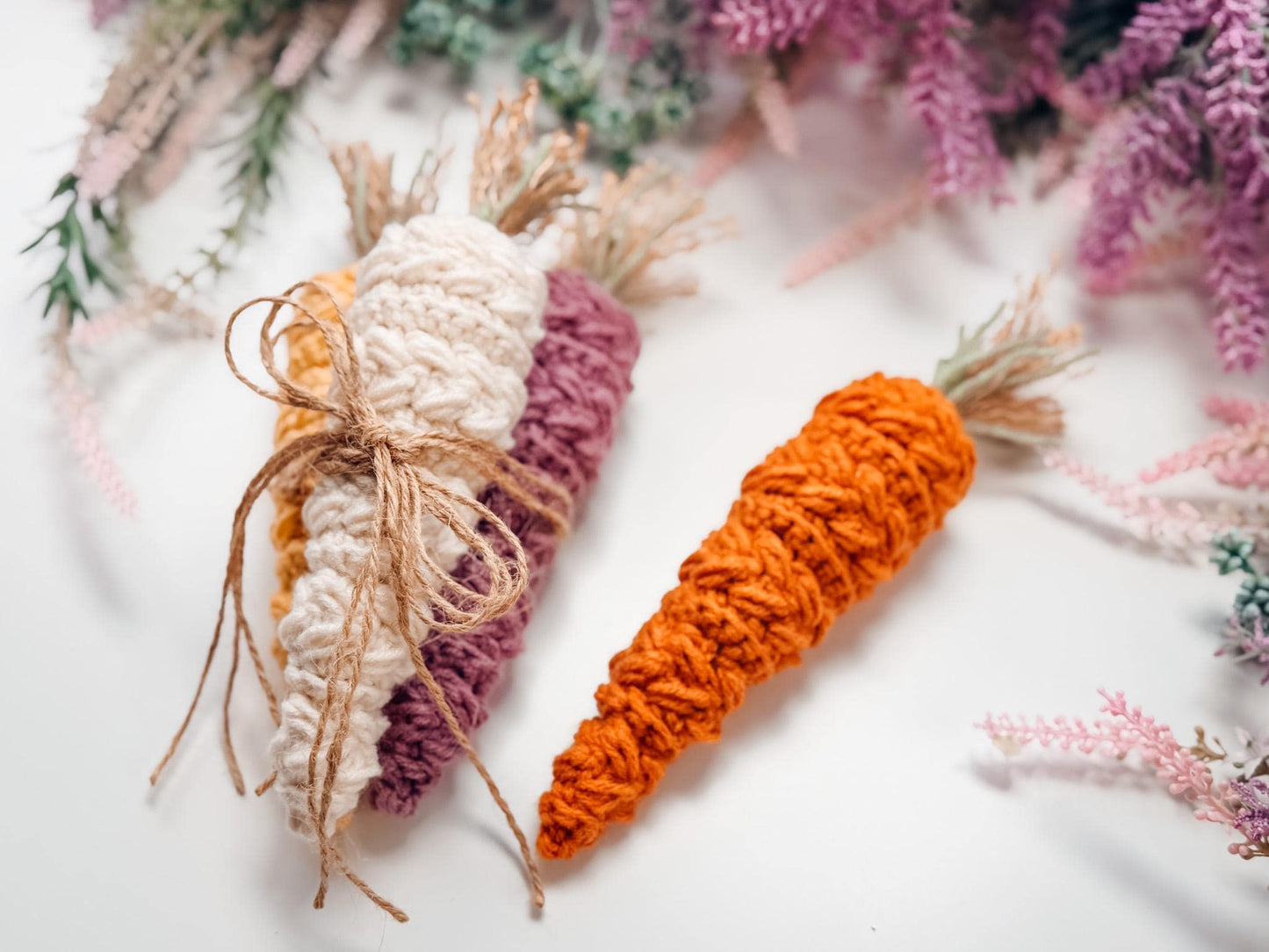 CROCHET PATTERN + VIDEO Wheat Stitch Carrots Crochet Pattern | Cute Seasonal Decor and Stash-Buster Pdf, Easter Home Decor