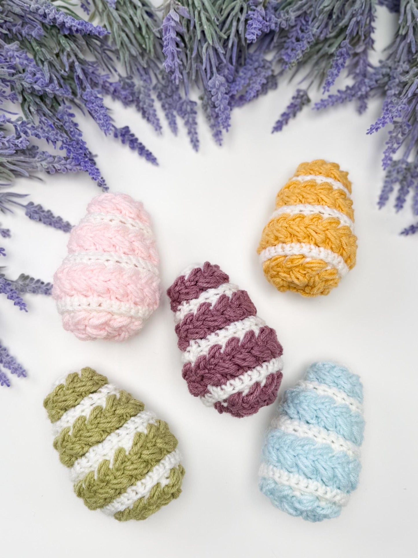 CROCHET PATTERN + VIDEO Reusable Wheat Stitch Crochet Easter Egg Pattern, Easter Basket Filler, Scrap Yarn Project, Spring Crochet Decor