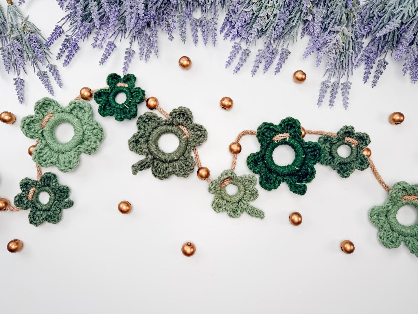 CROCHET PATTERN + VIDEO Lucky Shamrock Garland Pattern | St Patrick’s Day Crochet Decor, Lucky Clover Bunting, Easy Crochet Shamrock Pattern