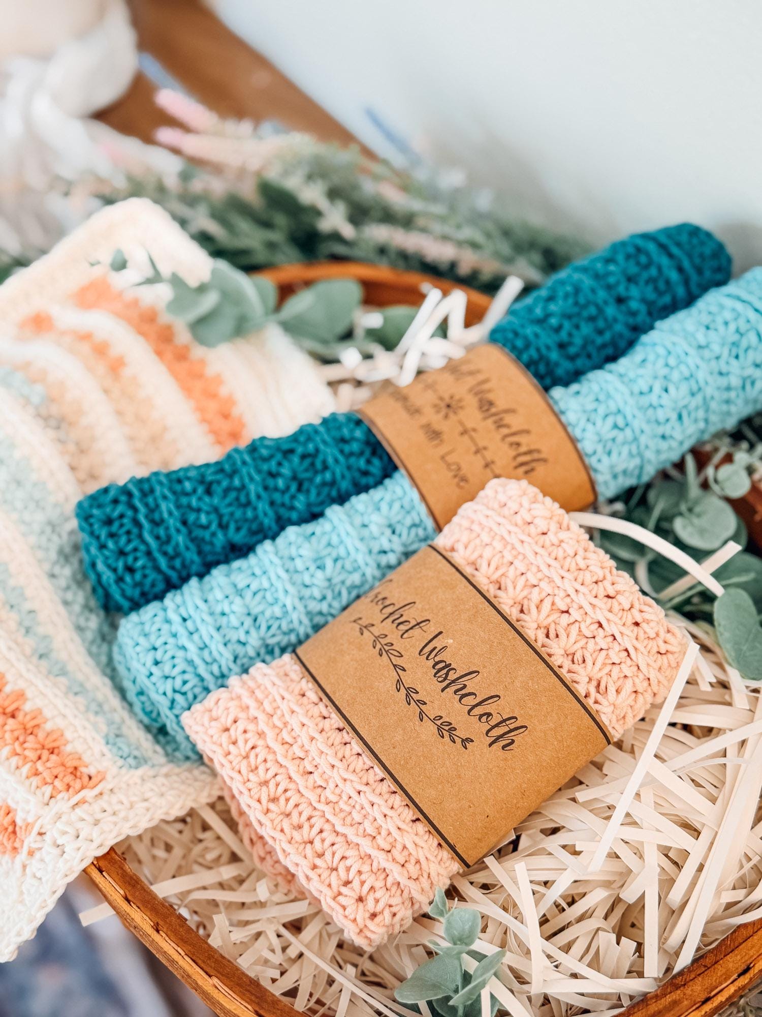 CROCHET PATTERN + VIDEO Petal Loop Stitch Washcloth Crochet Pattern + Label | Textured Dishcloth Pattern | Beginner Crochet Cotton Dishcloth