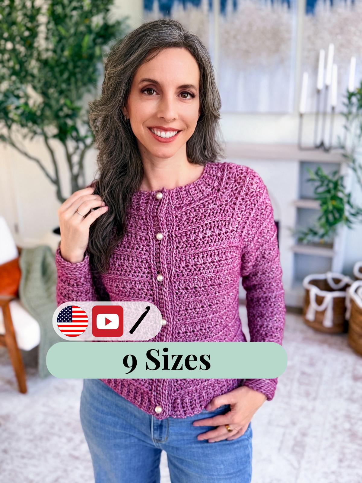 CROCHET PATTERN + VIDEO Petal Loop Stitch Crochet Cardigan Pattern, Textured Crochet Sweater, Easy Crochet Pattern, Modern Crochet Garment