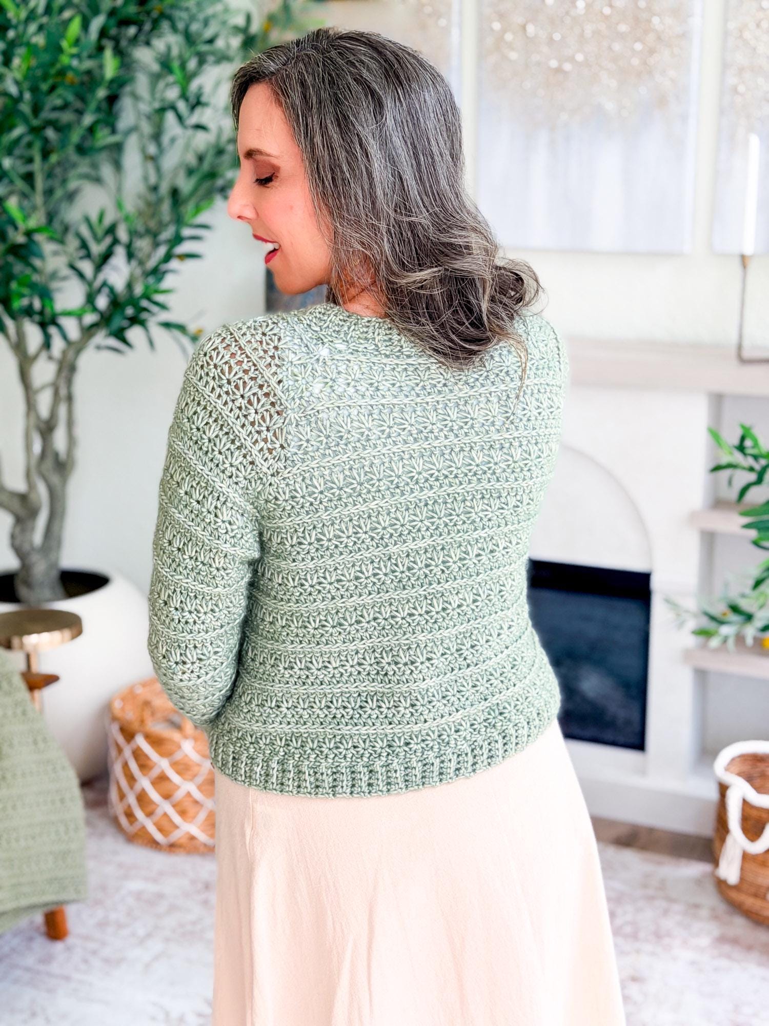 CROCHET PATTERN + VIDEO Petal Loop Stitch Crochet Cardigan Pattern, Textured Crochet Sweater, Easy Crochet Pattern, Modern Crochet Garment