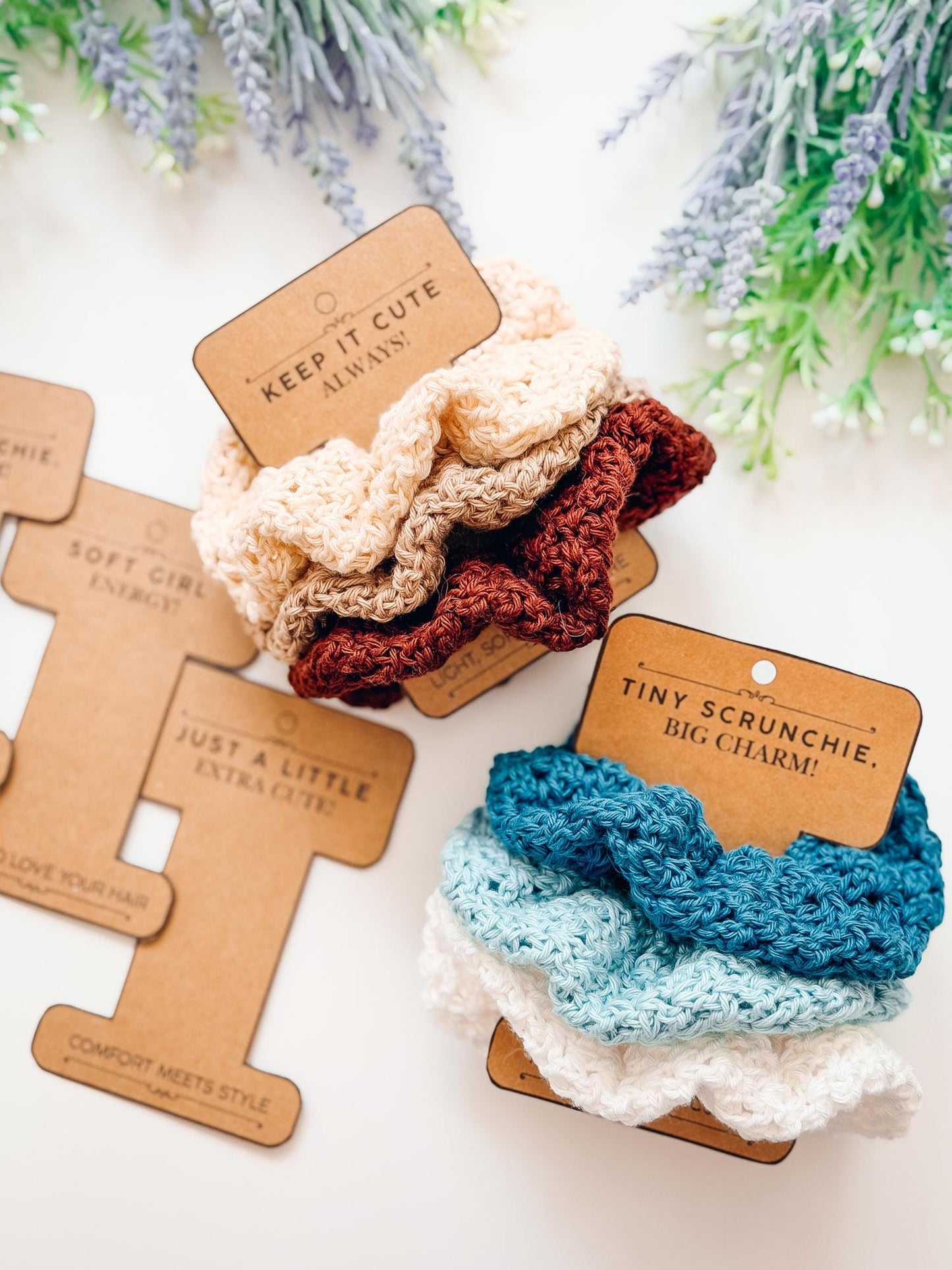 CROCHET PATTERN + VIDEO Double Bloom Scrunchie Crochet Pattern, Hair Accessory, Diy Hair Tie Pattern, Beginner Friendly Gift Idea + Labels