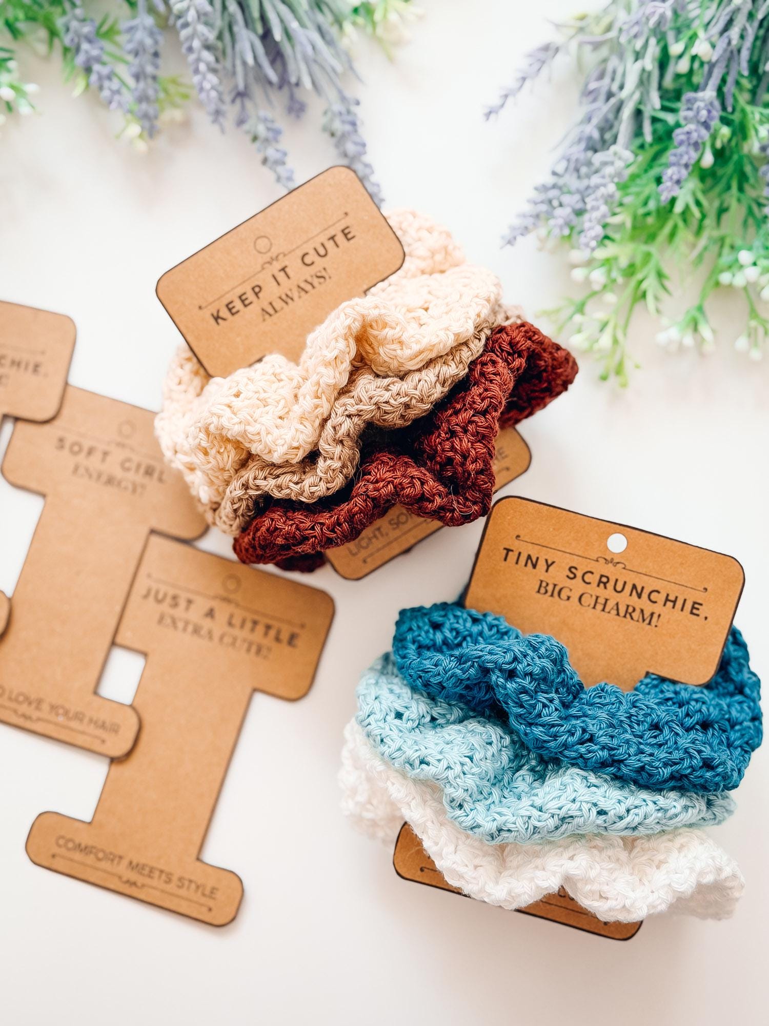 CROCHET PATTERN + VIDEO Double Bloom Scrunchie Crochet Pattern, Hair Accessory, Diy Hair Tie Pattern, Beginner Friendly Gift Idea + Labels