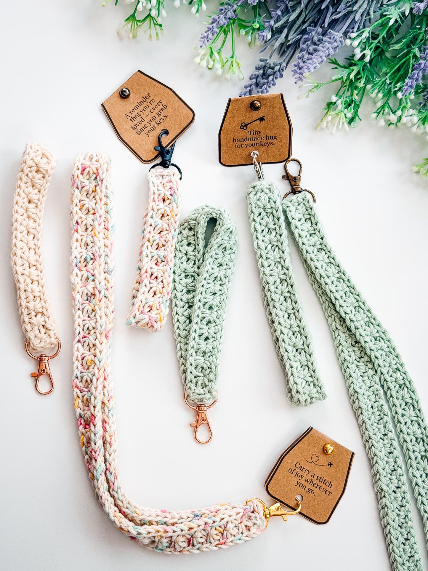 CROCHET PATTERN + VIDEO Petal Loop Crochet Lanyard Pattern, Easy Keychain Pattern, Beginner Friendly Wristlet, Quick Stash Buster Gift