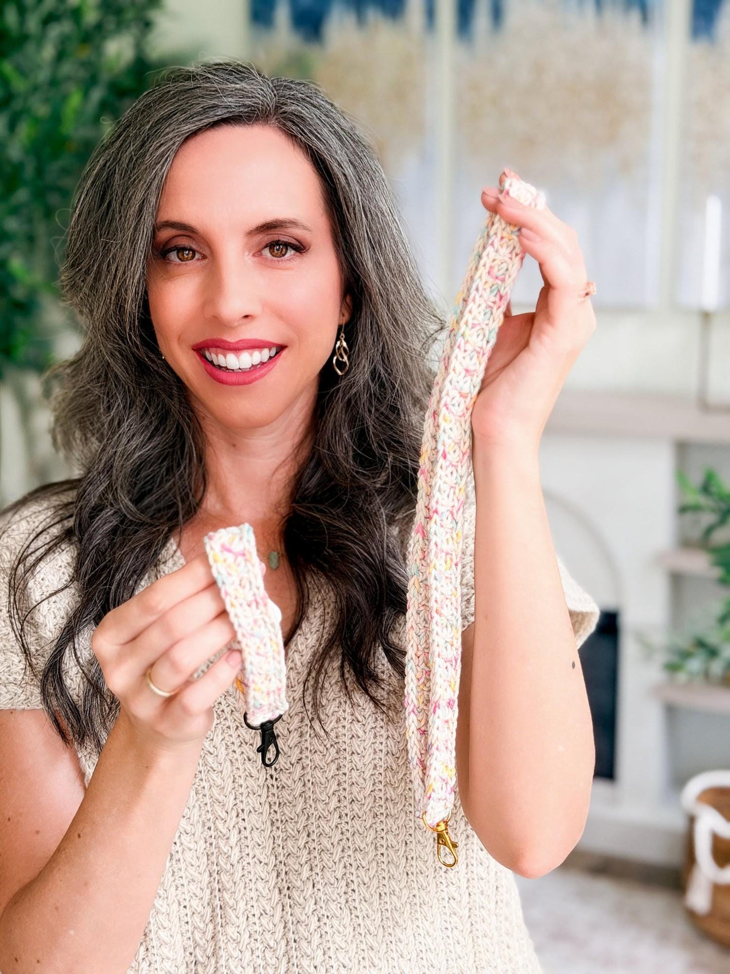 CROCHET PATTERN + VIDEO Petal Loop Crochet Lanyard Pattern, Easy Keychain Pattern, Beginner Friendly Wristlet, Quick Stash Buster Gift