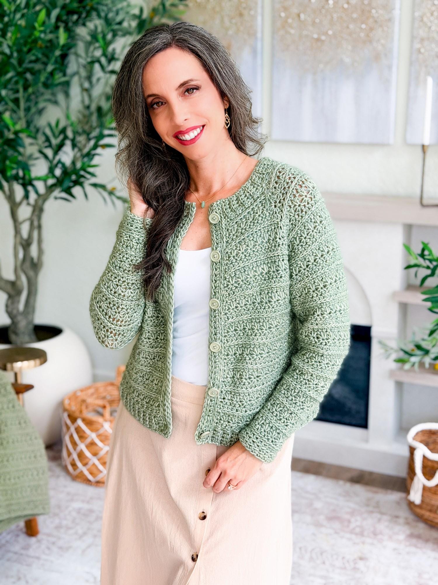 CROCHET PATTERN + VIDEO Petal Loop Stitch Crochet Cardigan Pattern, Textured Crochet Sweater, Easy Crochet Pattern, Modern Crochet Garment